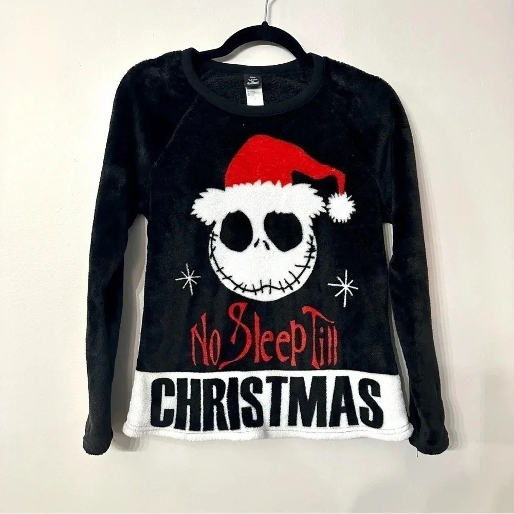 Disney Tim Burton's The Nightmare Before Christmas Fleece Pajama Top Size S GUC - Picture 2 of 7